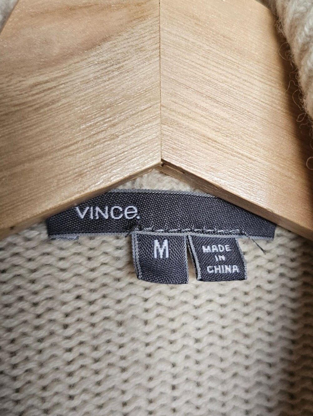 Vince Yak Wool Blend Cream Open-Front Draped Cardigan - Picture 3 of 6